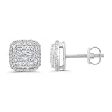 14K WHITE GOLD 1/2CT ROUND DIAMOND LADIES EARRINGS