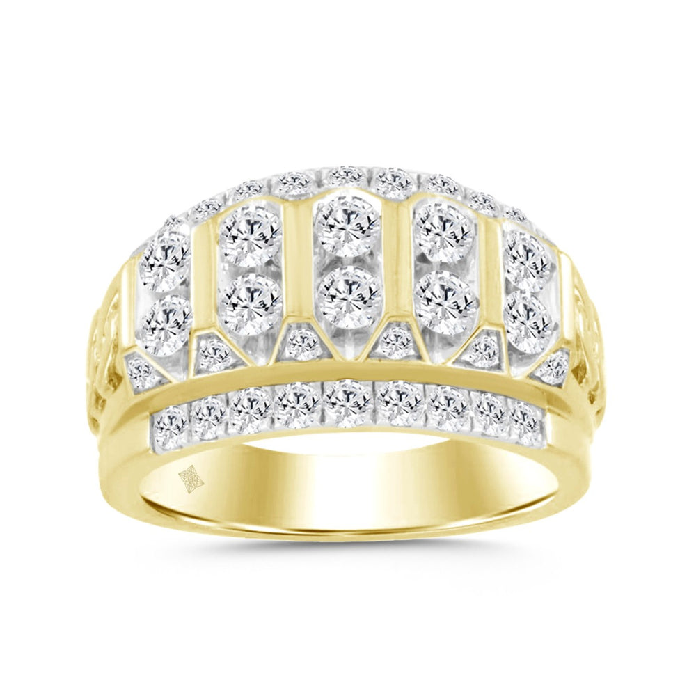 14K YELLOW GOLD 2.00CT ROUND DIAMOND MEN'S RING 