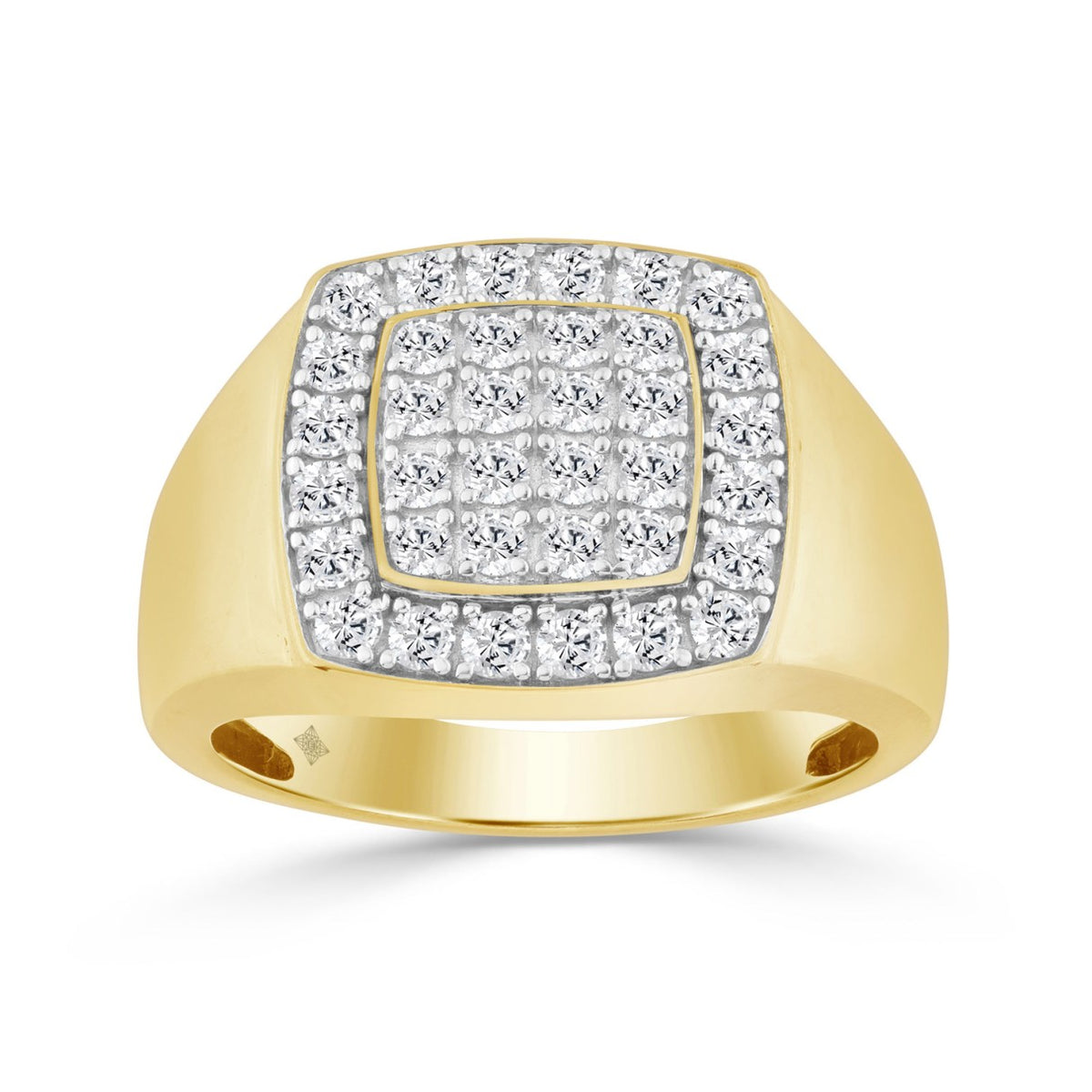 10K YELLOW GOLD 1.00CT ROUND DIAMOND MEN'S RING