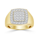 10K YELLOW GOLD 1.00CT ROUND DIAMOND MEN'S RING