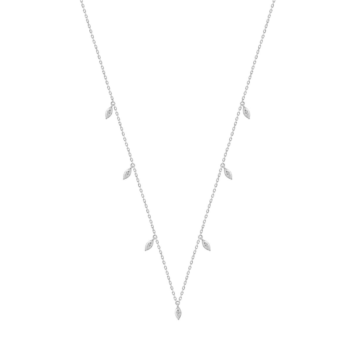 14K WHITE GOLD 1.00CT MARQUISE DIAMOND LADIES NECKLACE