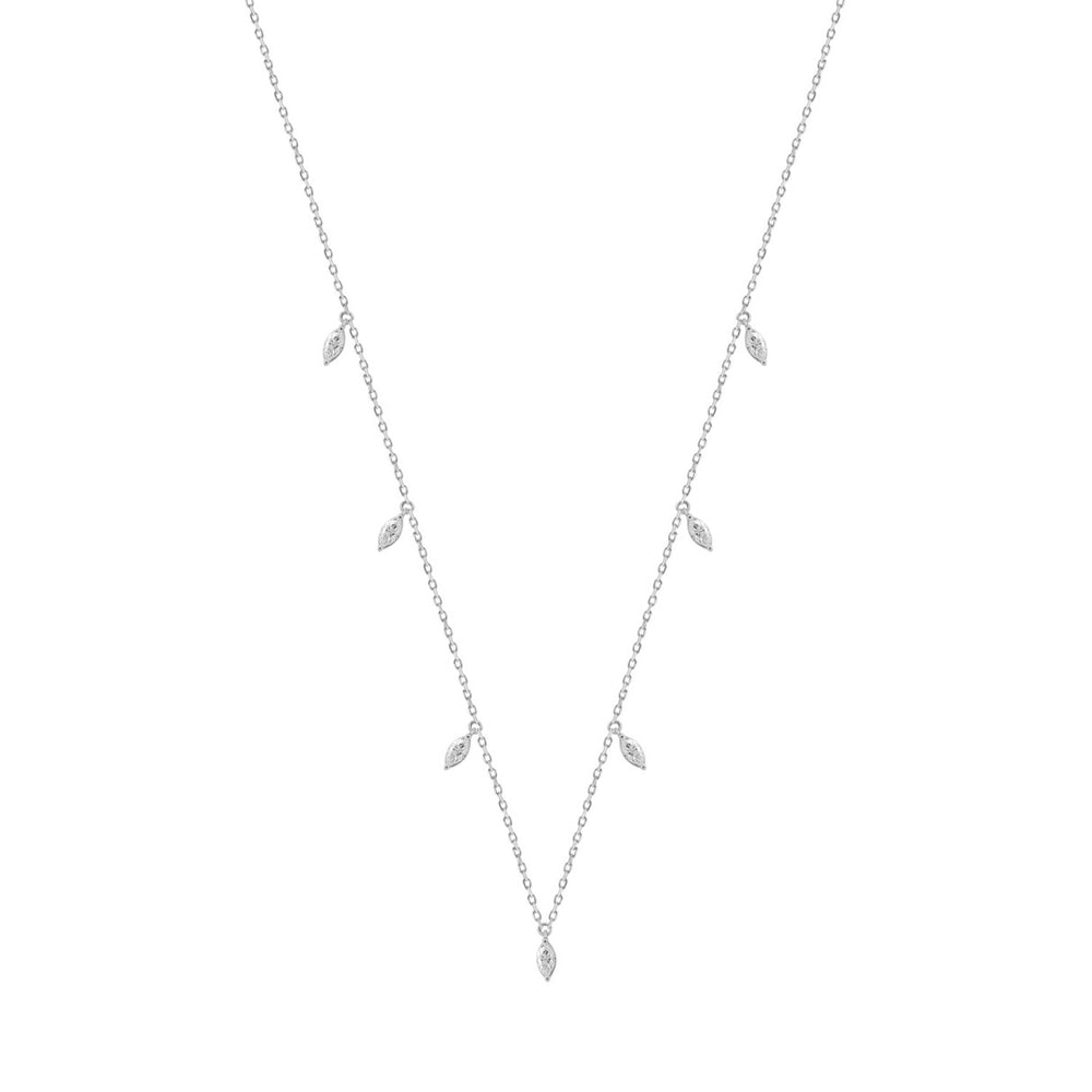 14K WHITE GOLD 1.00CT MARQUISE DIAMOND LADIES NECKLACE