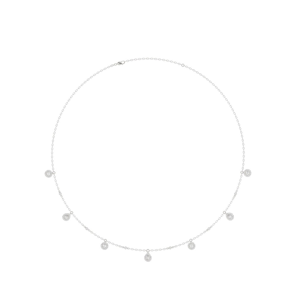 14K WHITE GOLD 1.00CT ROUND DIAMOND LADIES NECKLACE