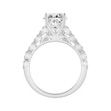 14K WHITE GOLD 3 1/3CT ROUND/OVAL DIAMOND LADIES BRIDAL SET (CENTER STONE OVAL DIAMOND 3CT)