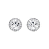 14K WHITE GOLD 2 1/4CT ROUND DIAMOND LADIES EARRINGS