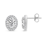 14K WHITE GOLD 2 1/4CT ROUND/OVAL DIAMOND LADIES EARRINGS