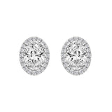 14K WHITE GOLD 2 1/4CT ROUND/OVAL DIAMOND LADIES EARRINGS