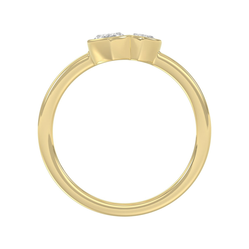 Elegant ColleCTions Linked Hearts Ladies Ring 10K Yellow Gold 3/4CT Marquise Lab Grown Diamond (Color F-G -Clarity VS1/VS2)