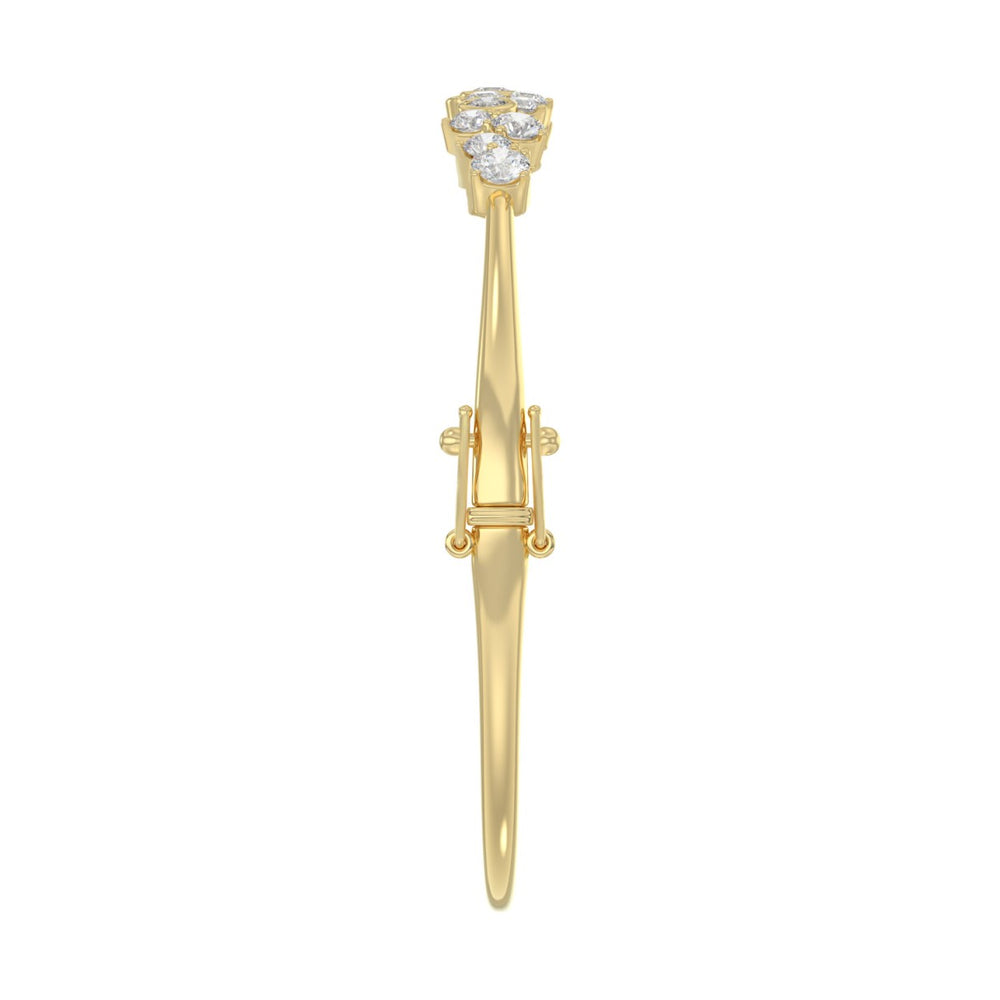 14K Yellow Gold Ladies Flexible Bangle 1 3/4CT Round Cut Diamonds  (Color F-G -Clarity VS1/VS2)
