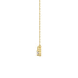 Elegant Ladies 10K Yellow Gold 1/2CT Round Lab Grown five stone Diamond Fancy Bezel set Necklace  (Color F-G -Clarity VS1/VS2)