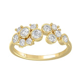 Classic 10K Yellow Gold  Round Lab Grown Diamond Ladies Fashion  Ring 3/4Ct (Color F-G -Clarity Vs1/Vs2)