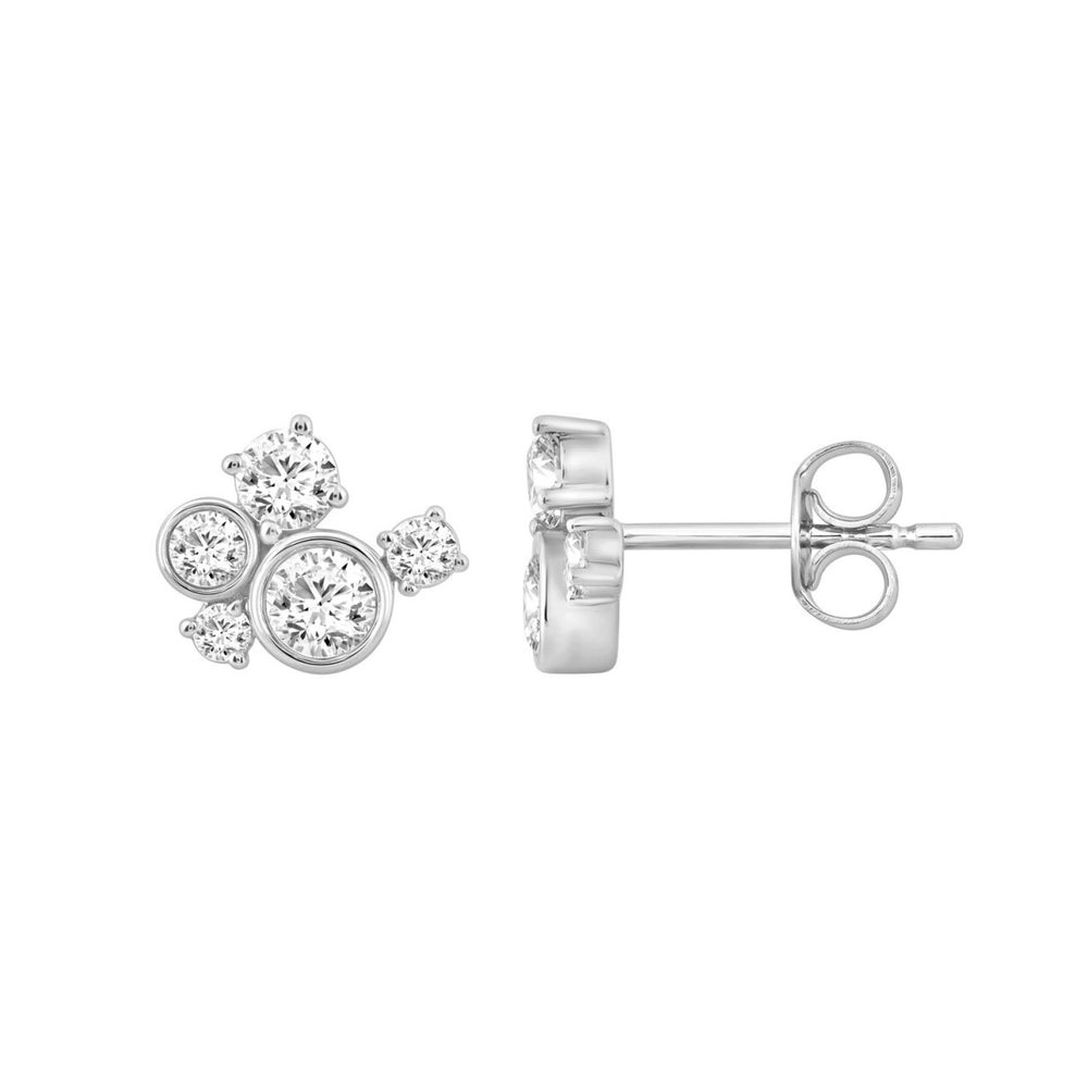 1.00Ct White Gold 10K Round Diamond Fashion Earrings For Women (Color F-G Clarity Vs1/Vs2)