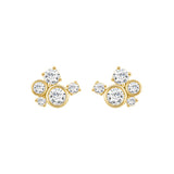 1.00CT Yellow Gold 10K Round Diamond Fashion Earrings for Women (Color F-G Clarity VS1/VS2)