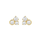 Classic 10K Yellow Gold  Round Lab Grown Diamond Ladies Fashion Earring 3/4Ct (Color F-G -Clarity Vs1/Vs2)