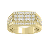 14K YELLOW GOLD 1.00CT ROUND DIAMOND MEN'S RING 