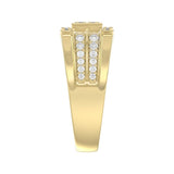 14K YELLOW GOLD 1.00CT ROUND DIAMOND MEN'S RING 