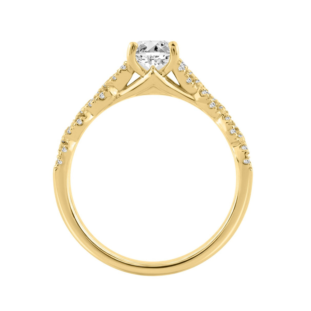 14K YELLOW GOLD 1 1/4CT ROUND/PEAR DIAMOND LADIES BRIDAL RING (CENTER STONE PEAR DIAMOND 1CT)