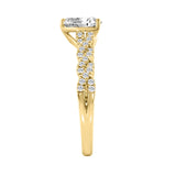 14K YELLOW GOLD 1 1/4CT ROUND/PEAR DIAMOND LADIES BRIDAL RING (CENTER STONE PEAR DIAMOND 1CT)