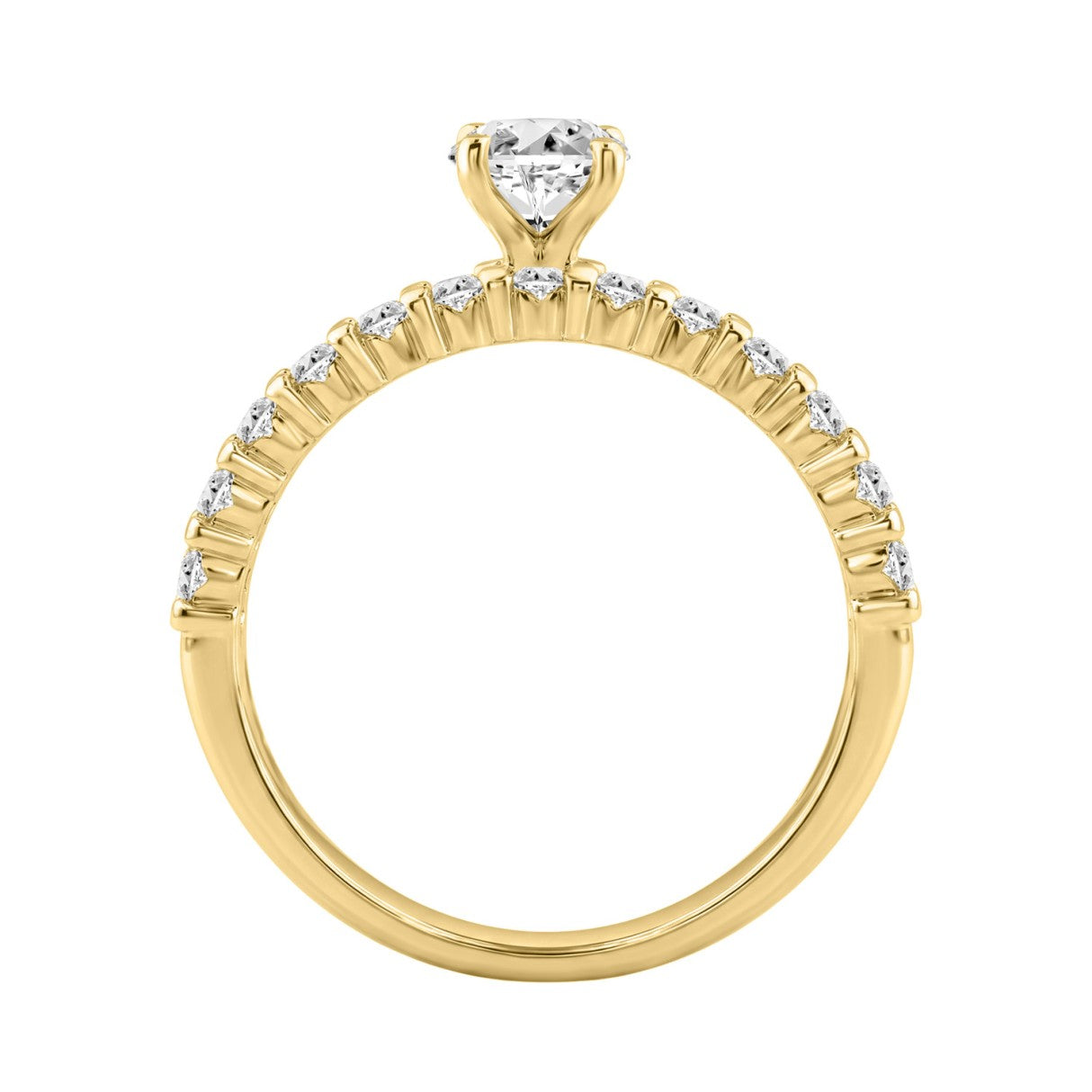 14K YELLOW GOLD 1 1/4CT ROUND/OVAL DIAMOND LADIES BRIDAL SET (CENTER STONE OVAL DIAMOND 3/4CT)