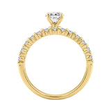 14K YELLOW GOLD 1 1/4CT ROUND/OVAL DIAMOND LADIES BRIDAL SET (CENTER STONE OVAL DIAMOND 3/4CT)