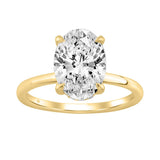 14K YELLOW GOLD 3.00CT OVAL/ROUND DIAMOND LADIES RING (CENTER STONE OVAL DIAMOND 3.00CT)