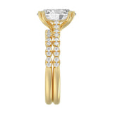 Ladies 14K Yellow Gold Ladies Elegance- Bridal Set  3 1/3CT Round & Oval Diamonds 3.00CT Oval Center stone (Color F-G  Clarity VS1/VS2)