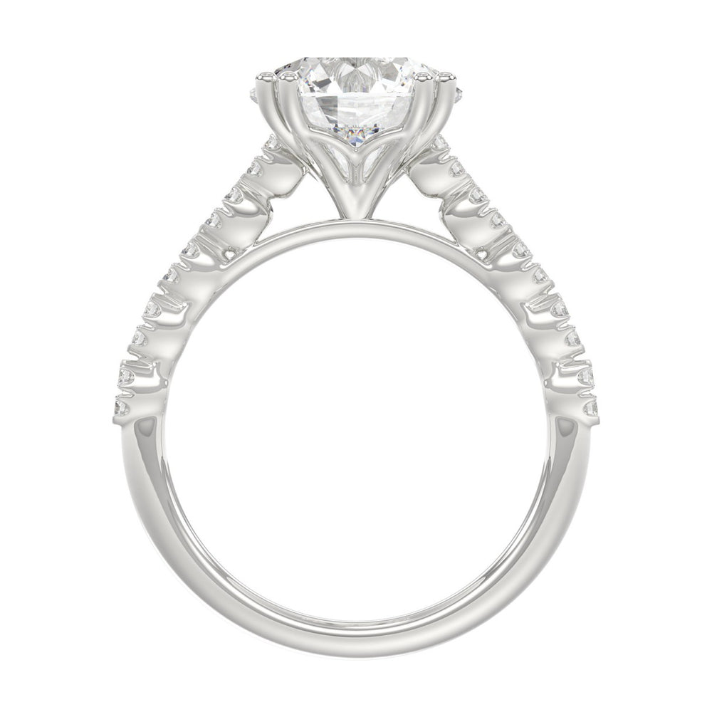 Ladies 14K White Gold Ladies Elegance- Bridal Set  3 1/3CT Round Diamond 3.00CT Round Center stone (Color F-G -Clarity VS1/VS2)