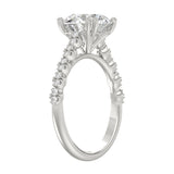 Ladies 14K White Gold Ladies Elegance- Bridal Set  3 1/3CT Round Diamond 3.00CT Round Center stone (Color F-G -Clarity VS1/VS2)