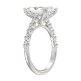 Ladies 14K White Gold Ladies Elegance- Bridal Set  3 1/3CT Round &amp; Radiant Diamond 3.00CT Radiant Center stone (Color F-G -Clarity VS1/VS2)