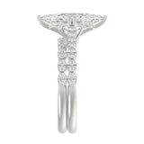Ladies 14K White Gold Ladies Elegance- Bridal Set  3 1/3CT Round & Marquise Diamonds 3.00CT Marquise Center stone (Color F-G -Clarity VS1/VS2)