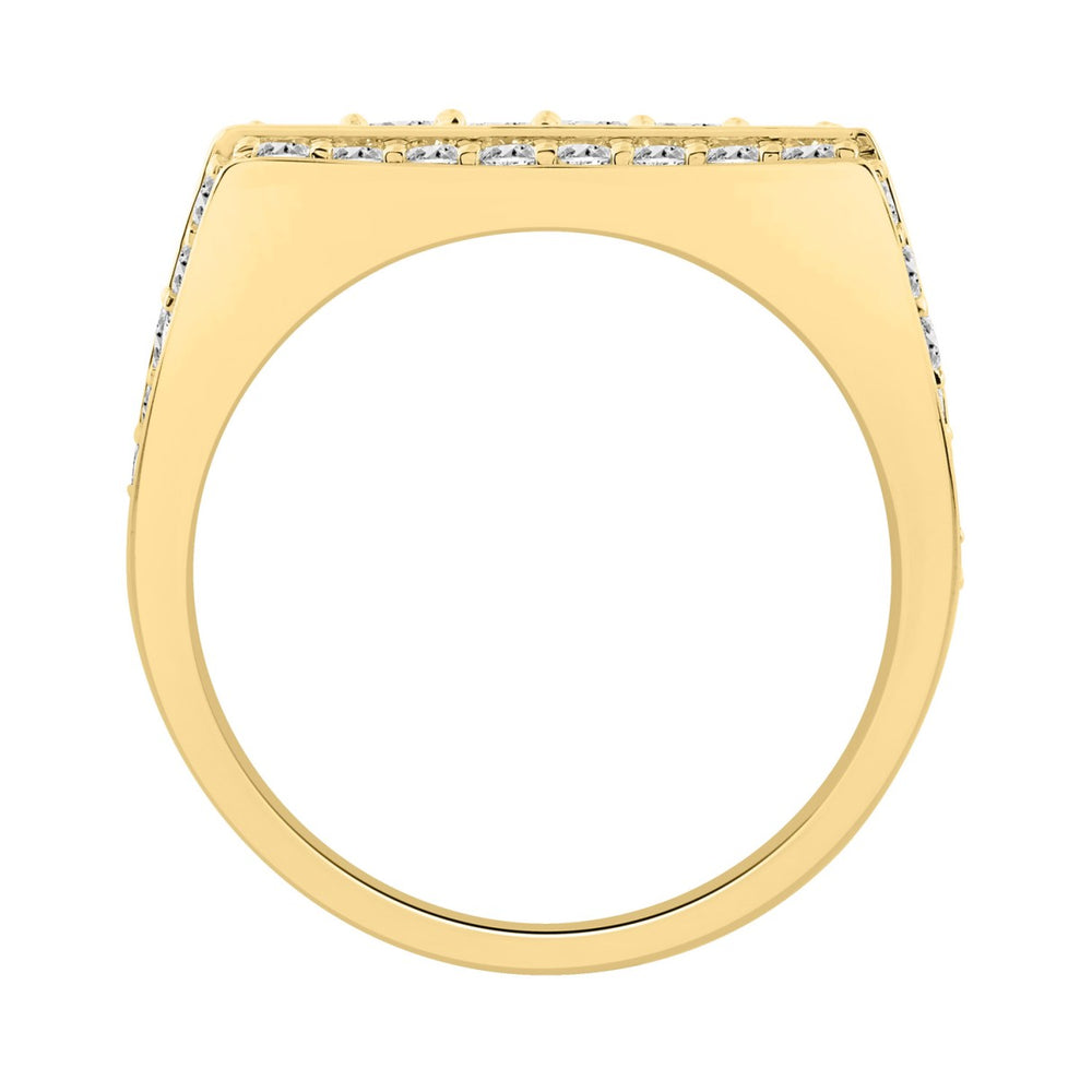 14K YELLOW GOLD 3.00CT ROUND/PRINCESS DIAMOND MEN'S RING