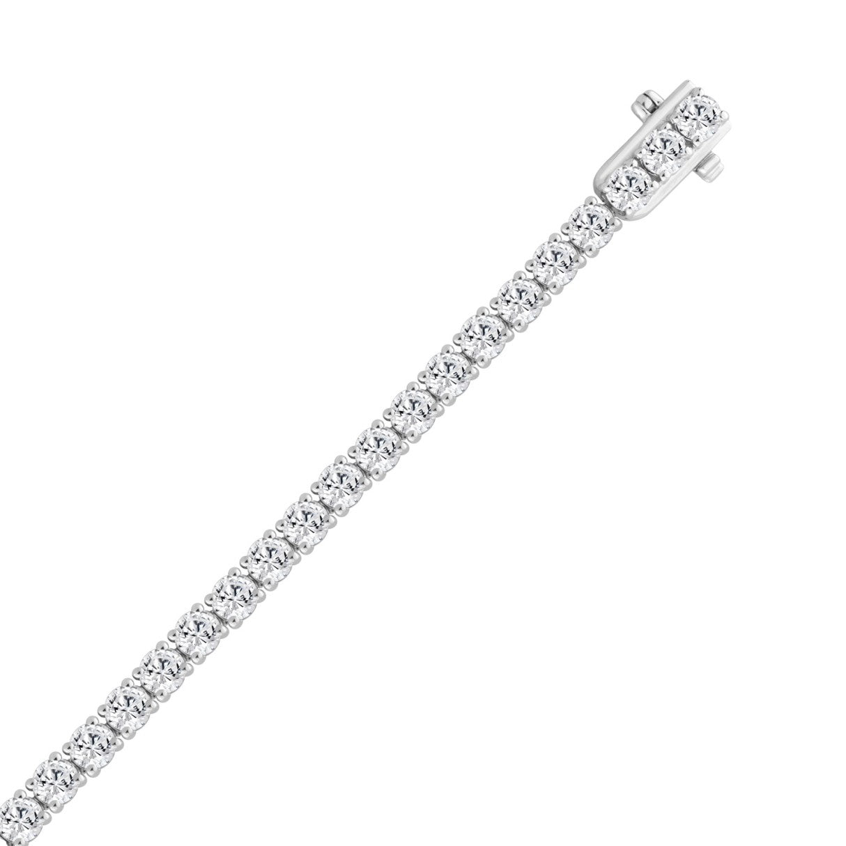 14K WHITE GOLD 5.00CT ROUND DIAMOND LADIES BRACELET