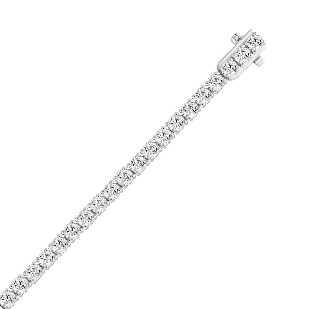 14K WHITE GOLD 5.00CT ROUND DIAMOND LADIES BRACELET