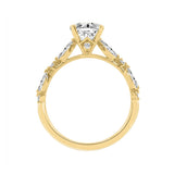 14K Yellow Gold Oval Diamond Ring 2 1/2CT With Round & Marquise Diamonds 2.00CT Oval Center stone (Color F-G  Clarity VS1/VS2)