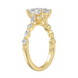 14K Yellow Gold Oval Diamond Fancy Engagement Ring for Ladies 2 1/2CT with Marquise &amp; Round Diamond 2.00CT Oval Center stone (Color F-G -Clarity VS1/VS2)