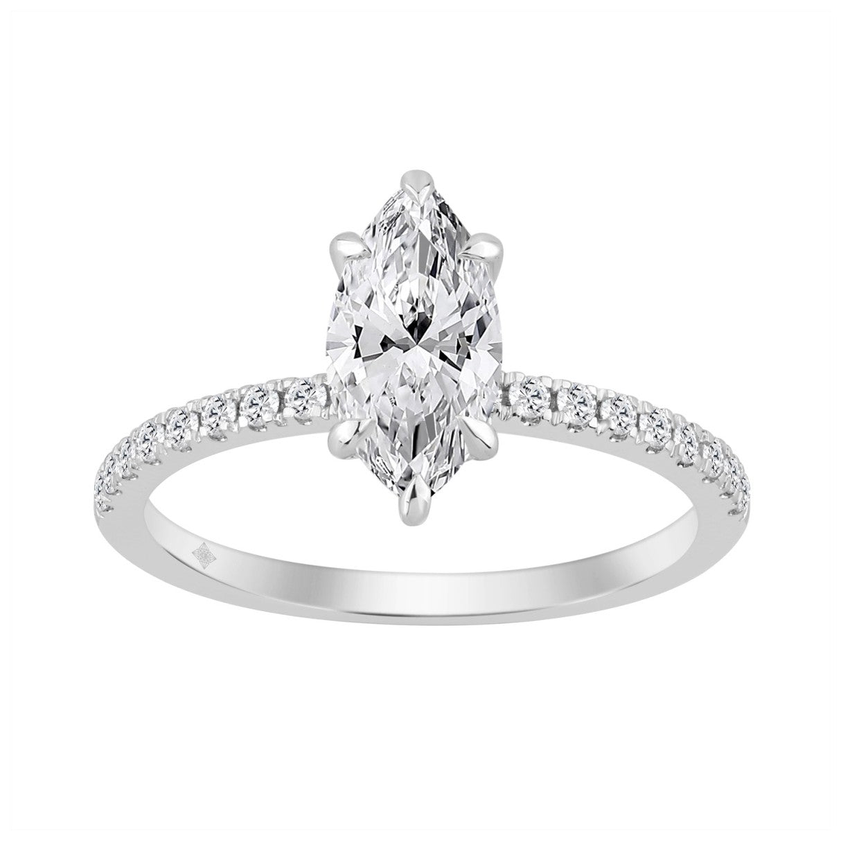 14K WHITE GOLD 1 1/4CT MARQUISE DIAMOND LADIES RING (CENTER STONE MARQUISE DIAMOND 1.00CT)
