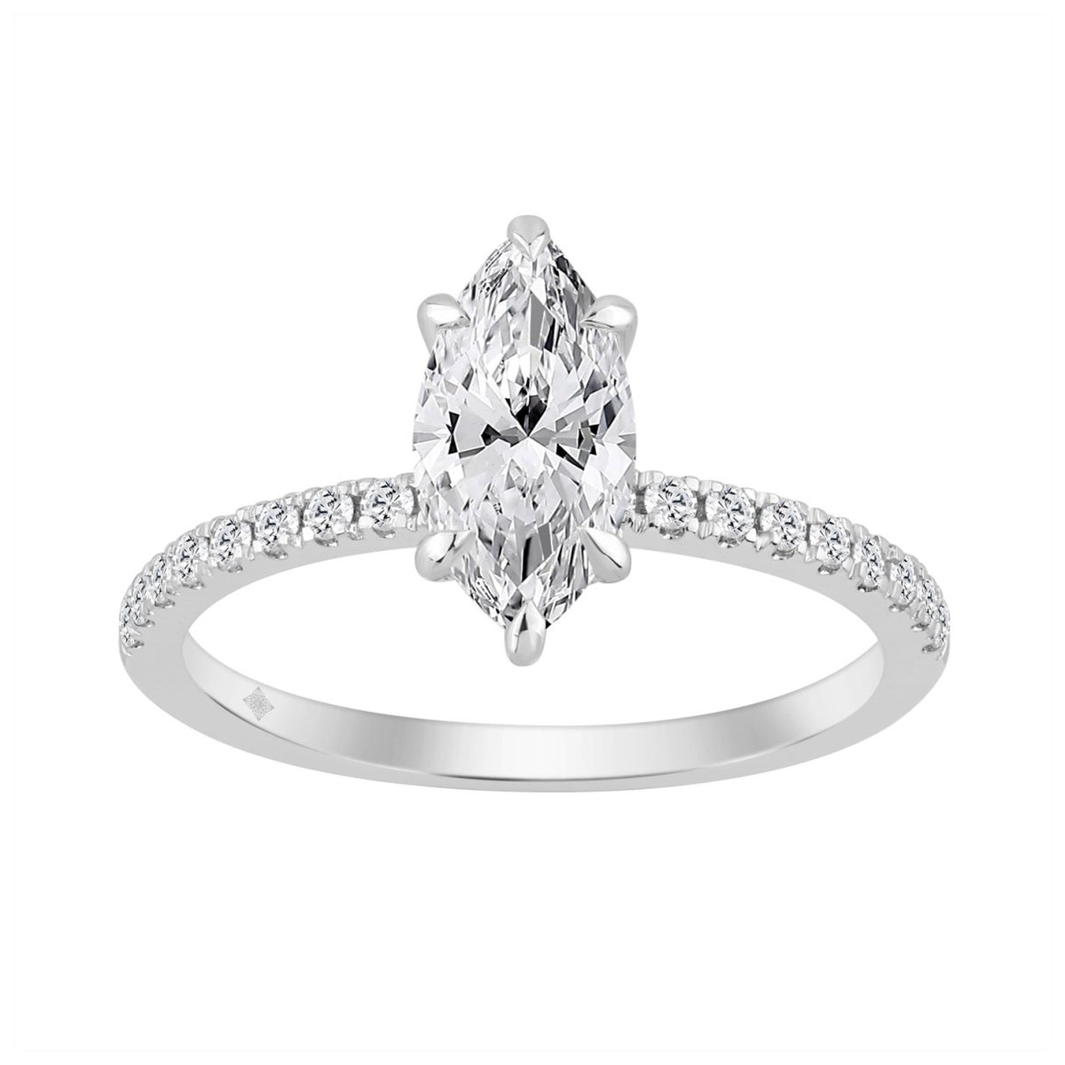 14K WHITE GOLD 1 1/4CT MARQUISE DIAMOND LADIES RING (CENTER STONE MARQUISE DIAMOND 1.00CT)