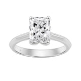 14K WHITE GOLD 2 1/2CT RADIANT DIAMOND LADIES RING 