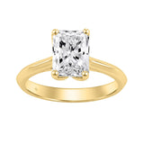14K YELLOW GOLD 2 1/2CT RADIANT DIAMOND LADIES RING 