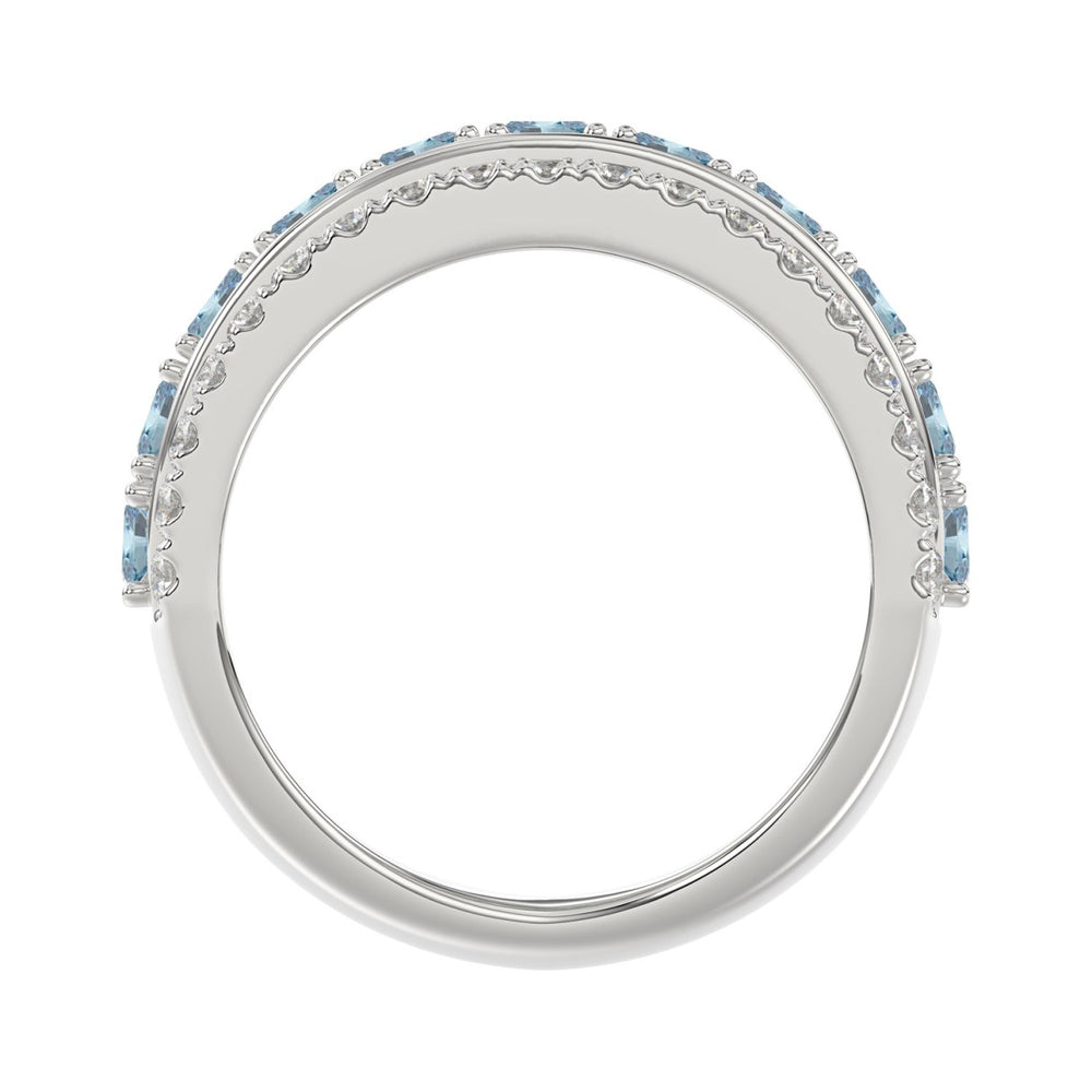 14K WHITE GOLD 2 1/4CT ROUND/OVAL DIAMOND LADIES BAND (CENTER STONE OVAL BLUE DIAMOND 1 5/8CT)