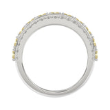14K WHITE GOLD 2 1/4CT ROUND/OVAL DIAMOND LADIES BAND (CENTER STONE YELLOW OVAL DIAMOND 1 5/8CT)
