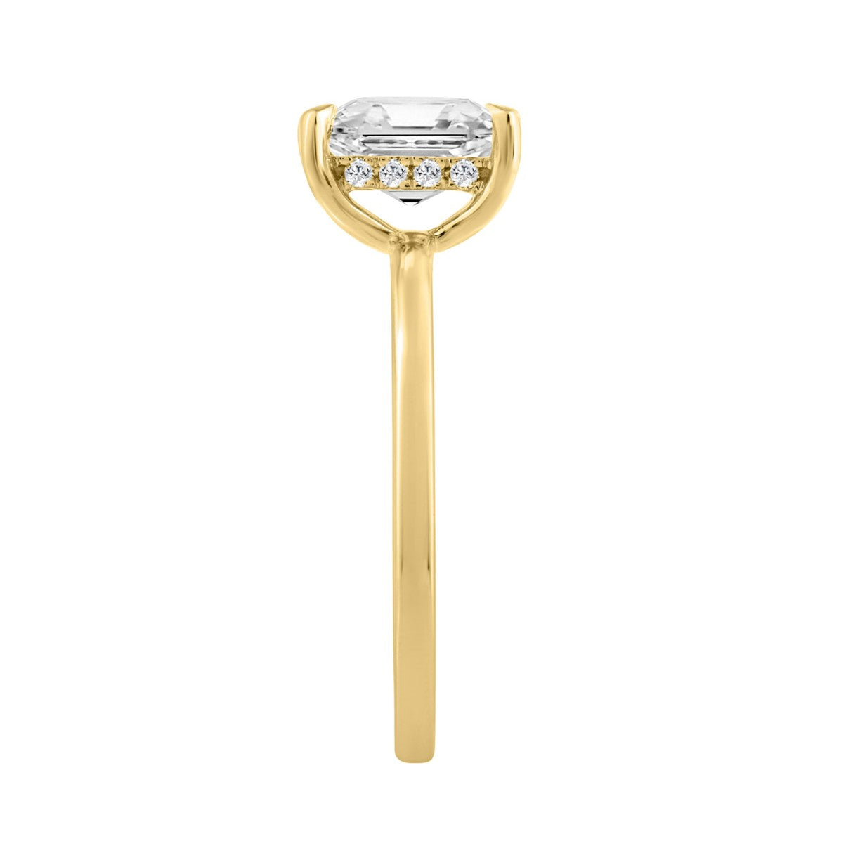 14K YELLOW GOLD 1 5/8CT EMERALD/ROUND DIAMOND LADIES RING 