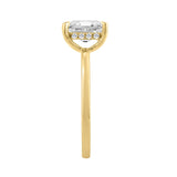 14K YELLOW GOLD 1 5/8CT EMERALD/ROUND DIAMOND LADIES RING 
