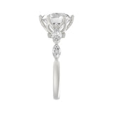 Luxury 14K White Gold  Bridal Ring for Ladies 3 3/4CT Round &amp; Marquise Cut Diamonds 3.00CT Round Center stone (Color F-G -Clarity VS1/VS2)
