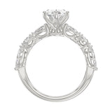 14K White Gold  Bridal Fashion Ring for Ladies 4CT Round &amp; Marquise&amp; Pear Cut Diamonds 3.00CT Marquise Center stone (Color F-G -Clarity VS1/VS2)