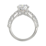 Elegant 14K White Gold  Bridal Fancy Ring for Ladies 3 3/4CT Round &amp; Marquise&amp; Oval Cut Diamonds 3.00CT Center stone (Color F-G -Clarity VS1/VS2)