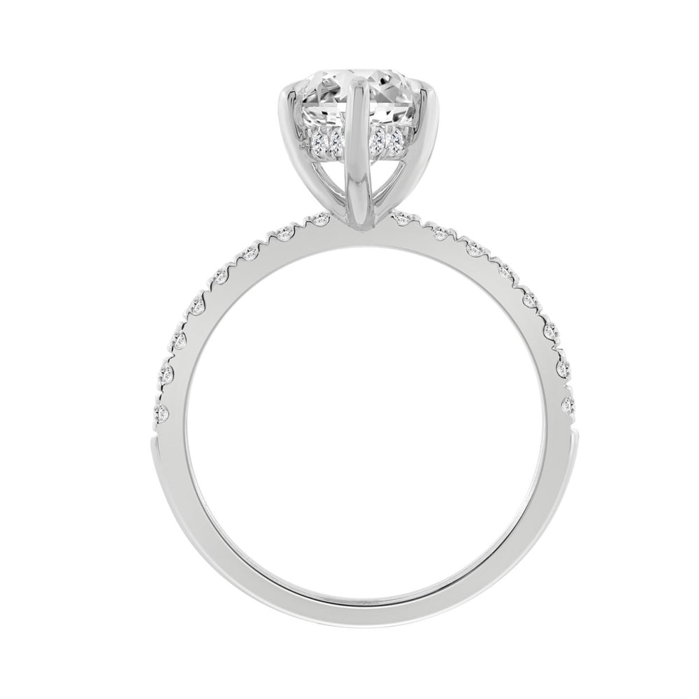 14K WHITE GOLD 3 1/2CT MARQUISE/ROUND DIAMOND LADIES RING (CENTER STONE MARQUISE DIAMOND 3CT)
