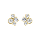 1.00CT Yellow Gold 10K Round Diamond Fashion Earrings for Women (Color F-G Clarity VS1/VS2)