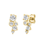 1.00CT Yellow Gold 10K Round Diamond Fashion Earrings for Women (Color F-G Clarity VS1/VS2)
