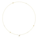 10K Yellow Gold Pearl &amp; Ladies Necklace 1/5CT  Marquise Diamonds (Color F-G -Clarity VS1/VS2)